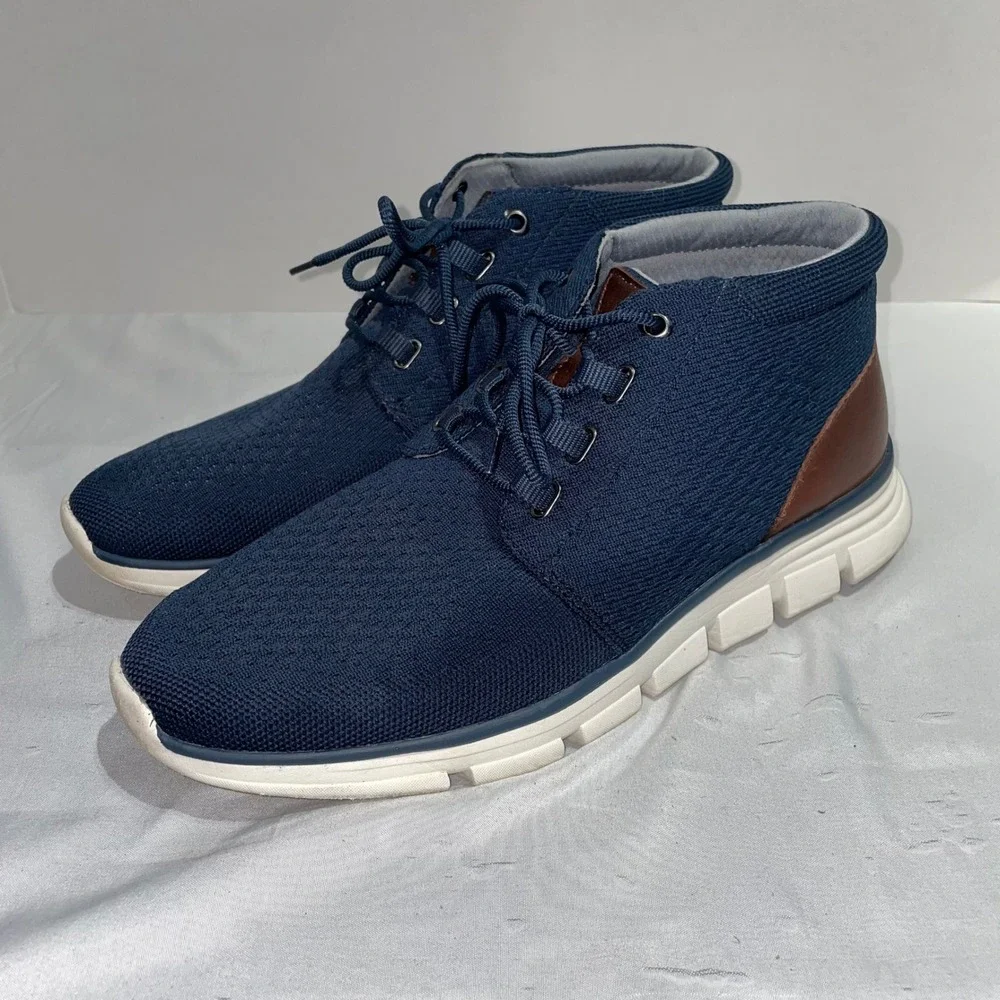 Johnston &‎ Murphy McGuffey Knit Chukka Navy Blue Mens 11M 25-9779 Sneaker Boot